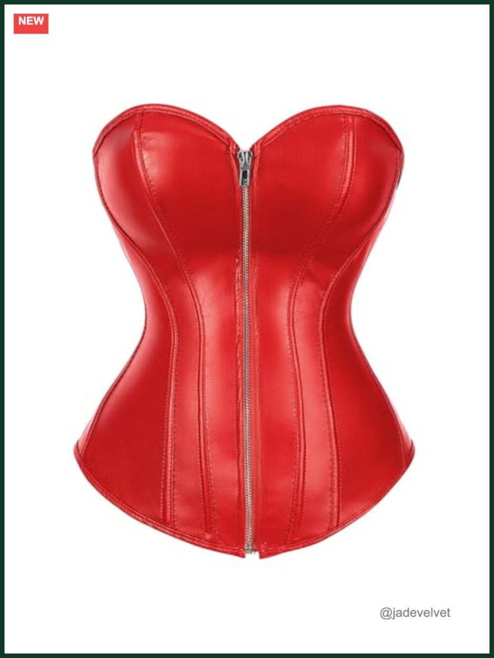 Faux Leather Corset Top Steampunk Gothic Zipper Bustier Victorian
